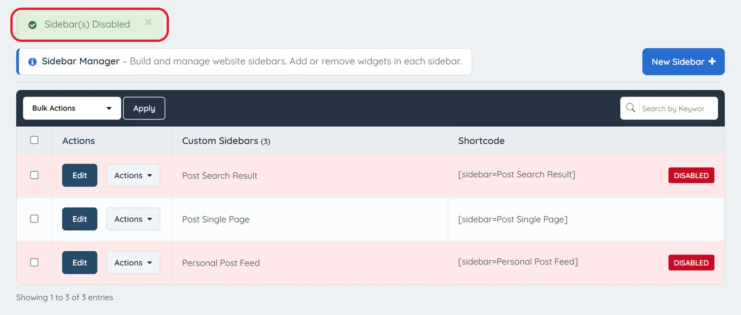 create new sidebar button brilliant directories dashboard