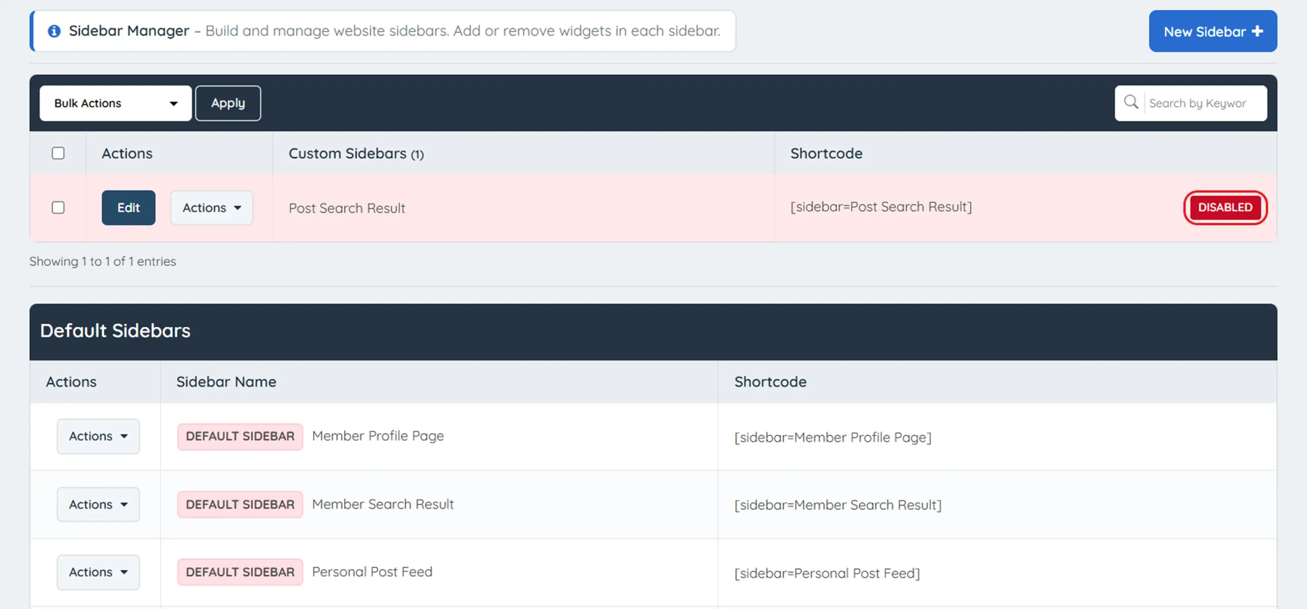 disabled custom sidebar brilliant directories admin view