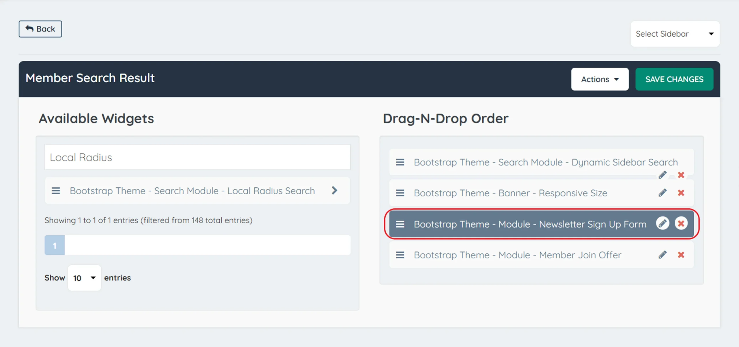 remove newsletter signup widget from sidebar layout brilliant directories