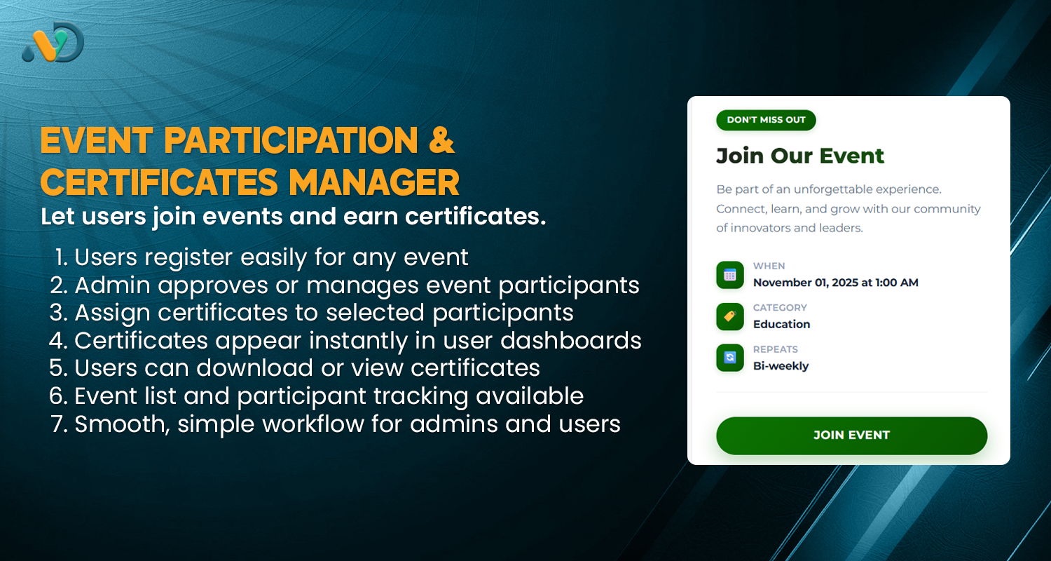 Event Participation & Certificates Manager